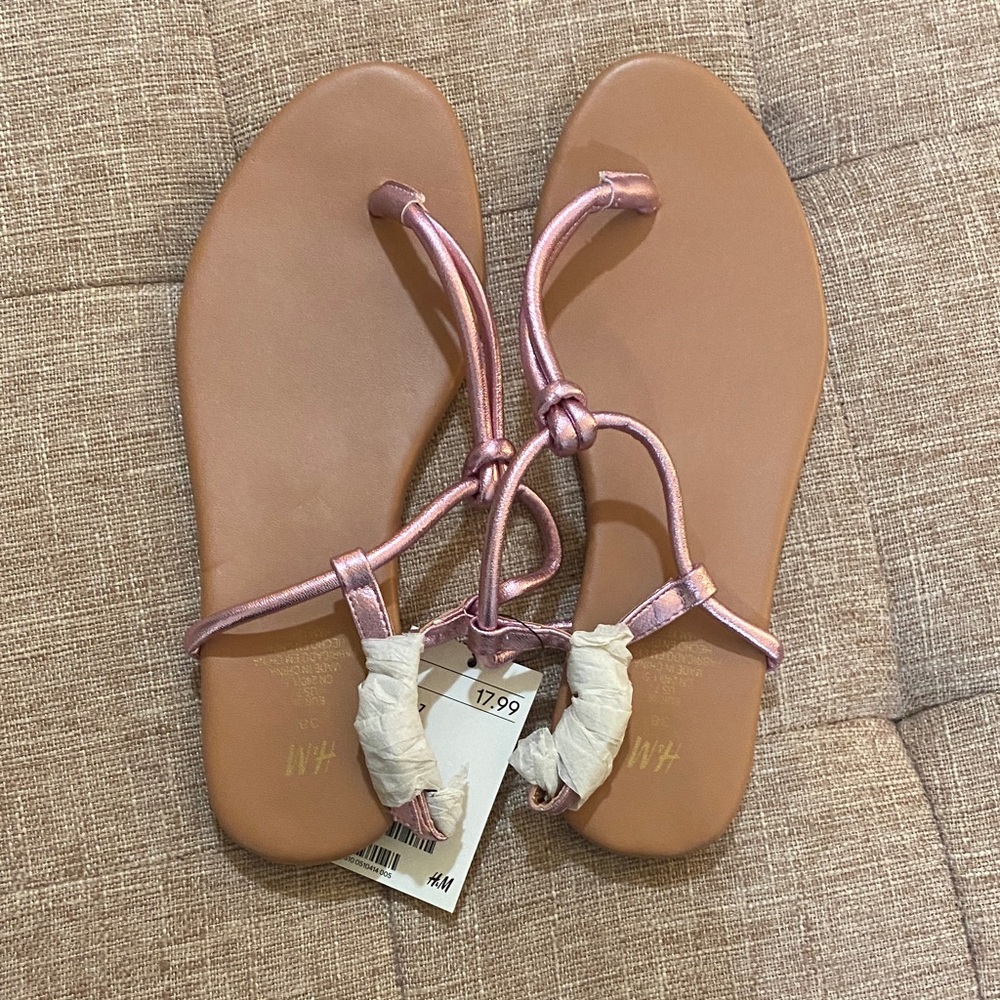 H&M Metallic Pink Sandals
